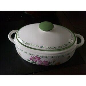 Studio Nova Garden Bloom 2.5Qt. Oval Covered Casserole 2 Handle Dish